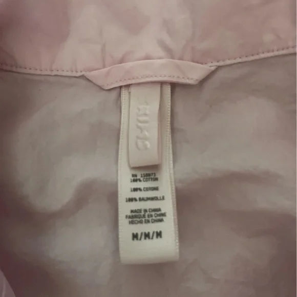 SKIMS Cotton Poplin Button Up Shirt Collared Baby Pink Oversized Sleep Size M - Picture 2 of 10